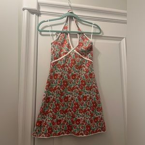 Zara floral print halter neck dress, open back button detail, worn once